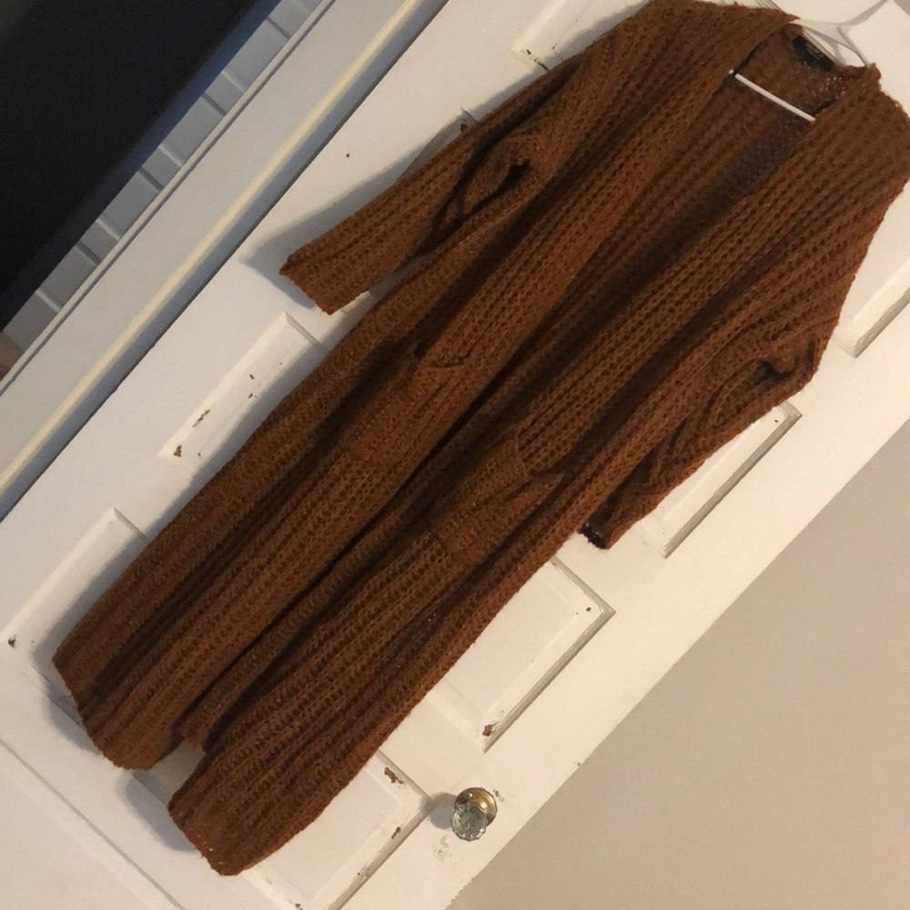 Long knit cardigan duster